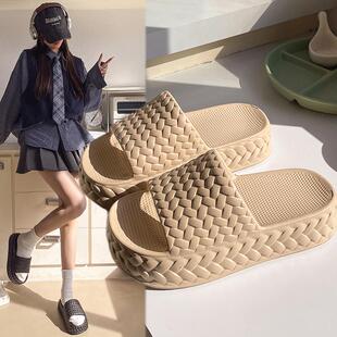 女士居家室内简约网红风一字拖外穿 厚底高跟凉拖鞋 2026年夏季 新款