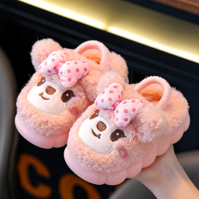 儿童棉拖鞋女童冬季可爱卡通保暖