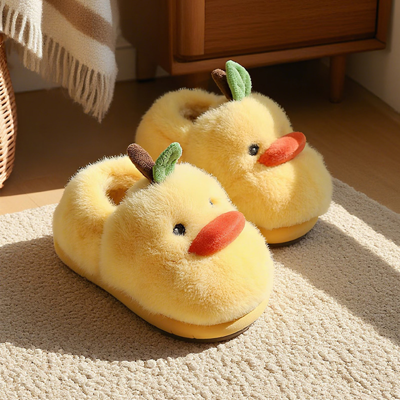 可爱小鸭子棉鞋包跟女童冬季卡通