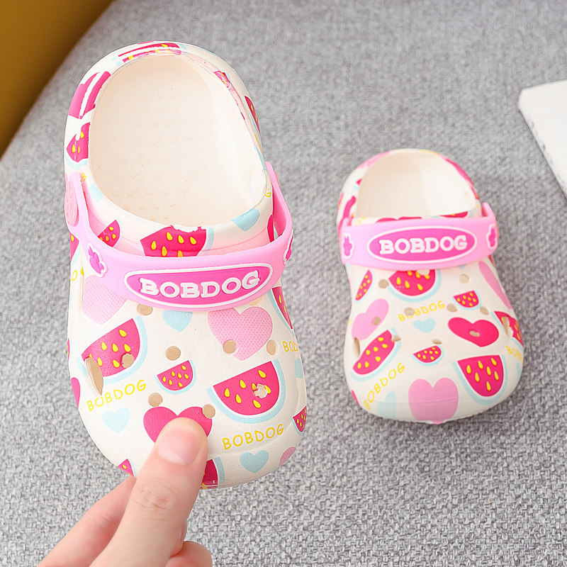 夏幼儿防滑洞洞鞋小童宝宝凉拖Bobdog/巴布豆官方旗舰店儿童拖鞋