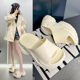 增高室内居家防滑厚底高跟一字拖鞋 外穿凉拖鞋 时尚 2026新款 女夏季