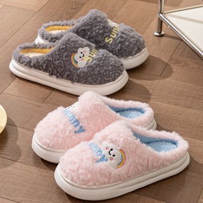 可爱新款加厚棉拖鞋女居家用毛鞋