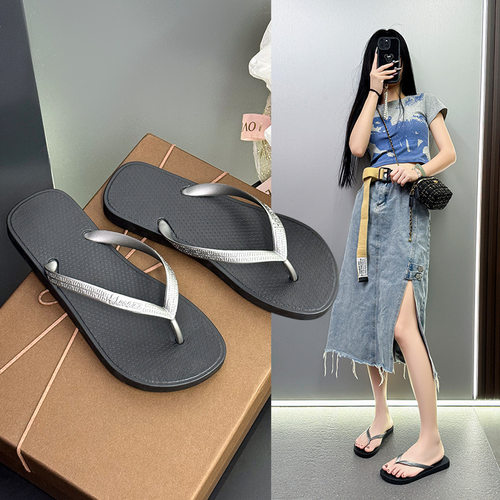 女凉拖鞋夹脚防滑沙滩网红款纯色