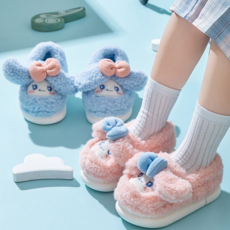 包跟毛绒加厚秋冬女童棉鞋2026秋冬季新款可爱卡通儿童公主棉拖鞋