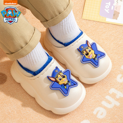 保暖厚毛绒冬季男女孩棉鞋汪汪队