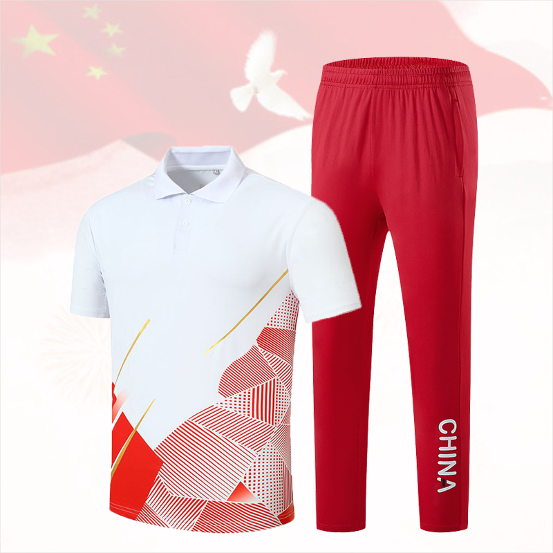 国家队体育乒乓球运动套装Polo衫春夏季男女短款翻领上衣定制衣服