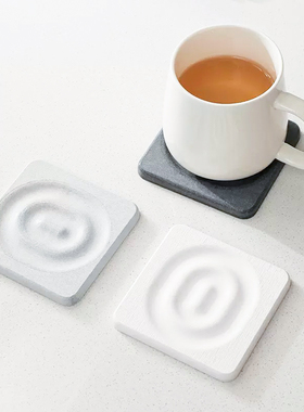半村 姹寂风杯垫 硅藻土水波纹杯垫 简约防滑隔热茶杯垫 香皂垫