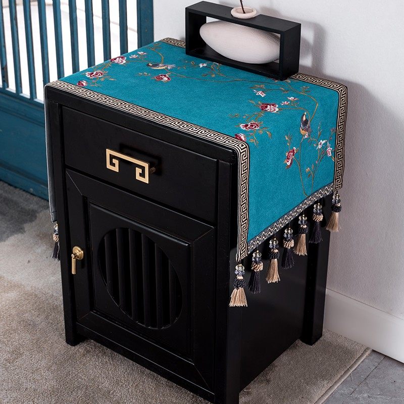 新中式床头柜盖布盖巾家用中式轻奢卧室桌布防尘罩防尘布鞋柜垫子,居家布艺,万能盖巾,淘宝优惠券,粉丝福利购,淘宝优惠卷