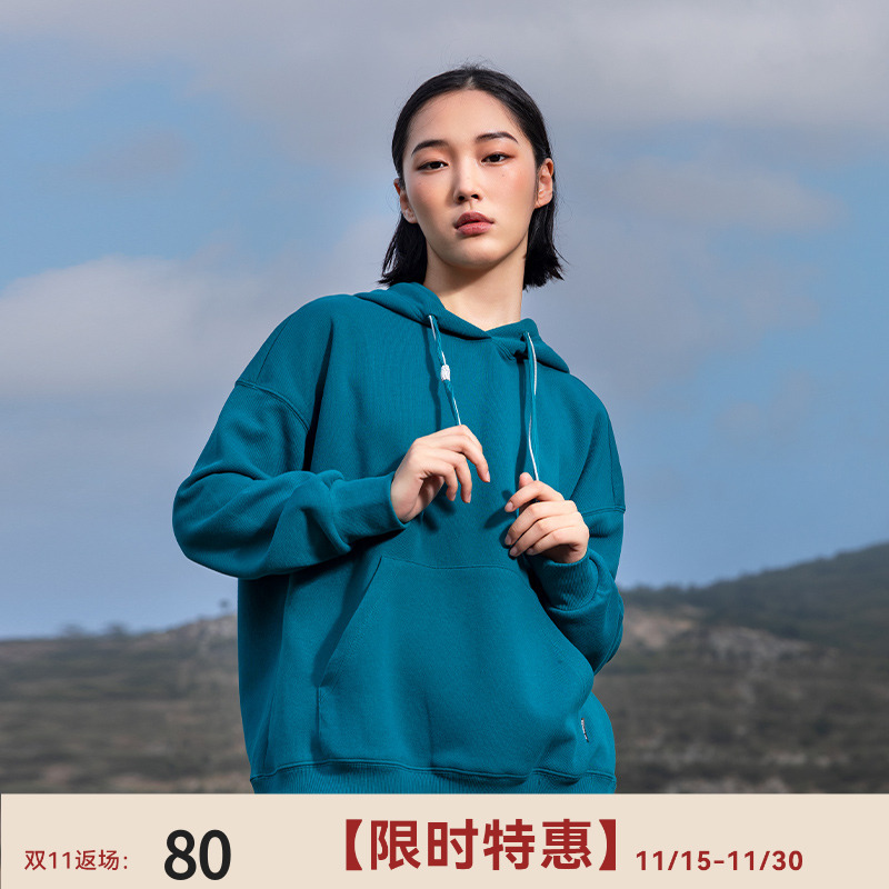 中和休闲宽松连帽卫衣女士冬季新款复古套头保暖上衣潮B64186251