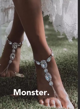 MONSTER身体链 Y2K 辣妹风饰品 Gyaru bling 109辣妹 欧美风