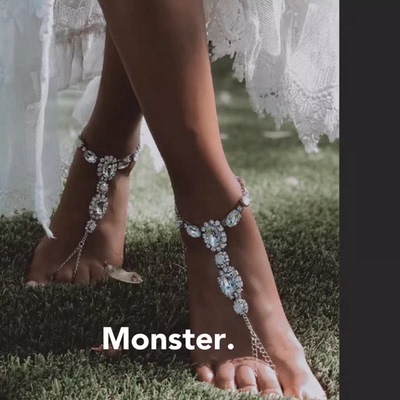 MONSTER身体链 Y2K 辣妹风饰品 Gyaru bling 109辣妹 欧美风