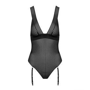 maison close 透明条纹连体衣 吊袜带