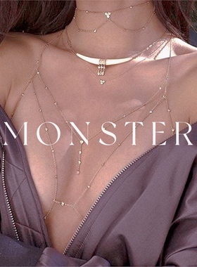 MONSTER 身体链 镀金胸链 比基尼装饰链