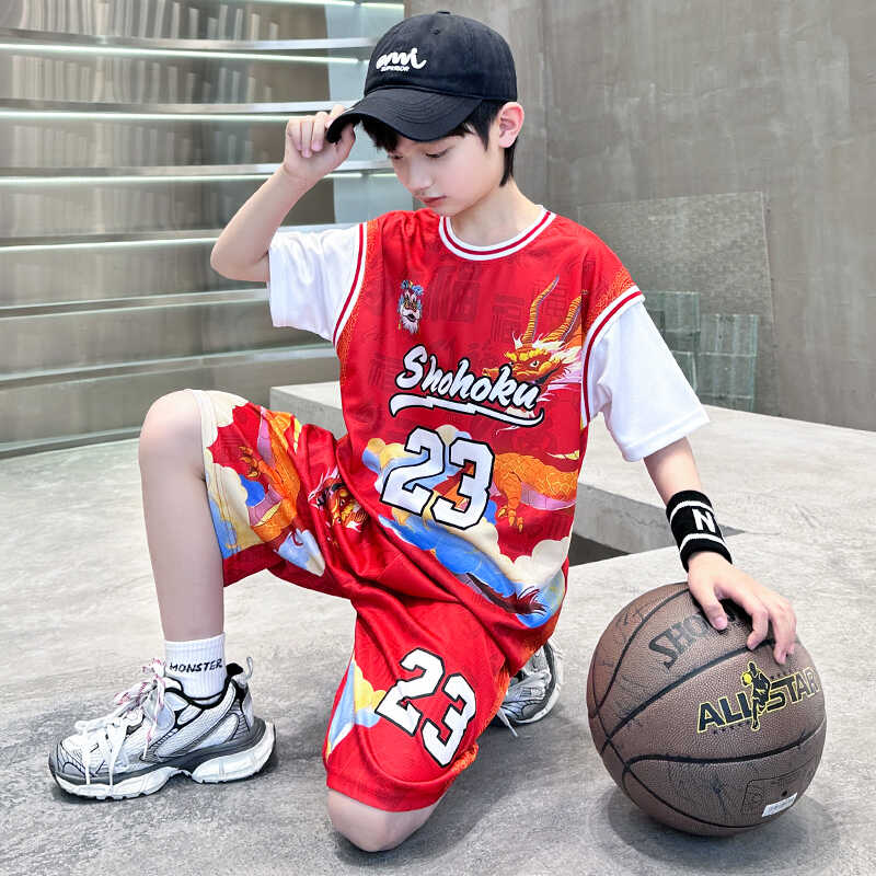 灌篮高手儿童速干两件套中国风男女学生篮球服训练队服运动套装潮