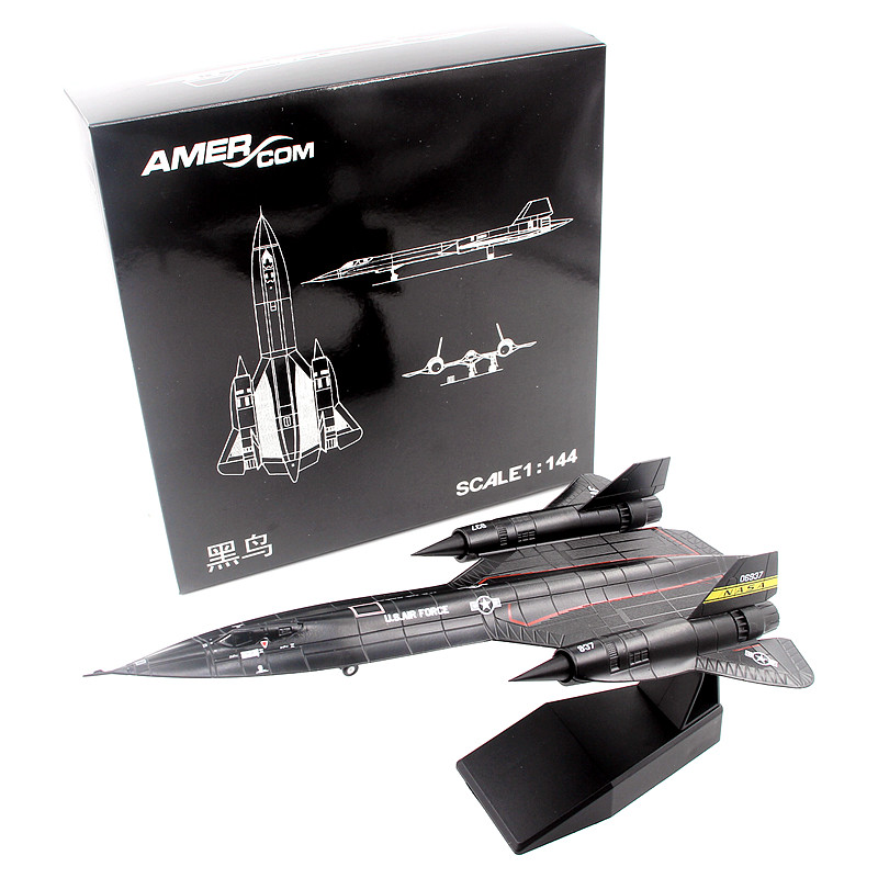 AMER美国SR-71黑鸟侦察机60-6937 NASA成品合金SR71飞机模型1/144