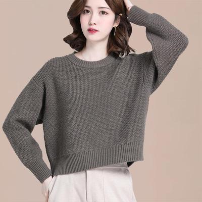 小个子慵懒短款毛衣女士宽松配裙子上衣秋冬季2025新款针织打底衫