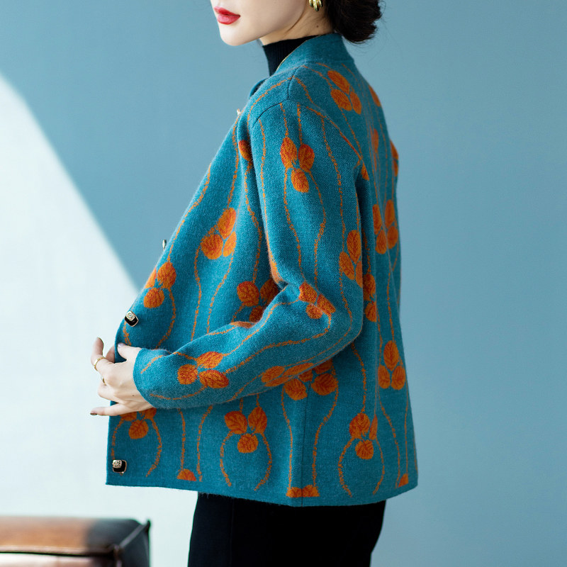 妈妈春装2026新款时尚洋气外套中年女上衣40岁中老年春秋针织开衫