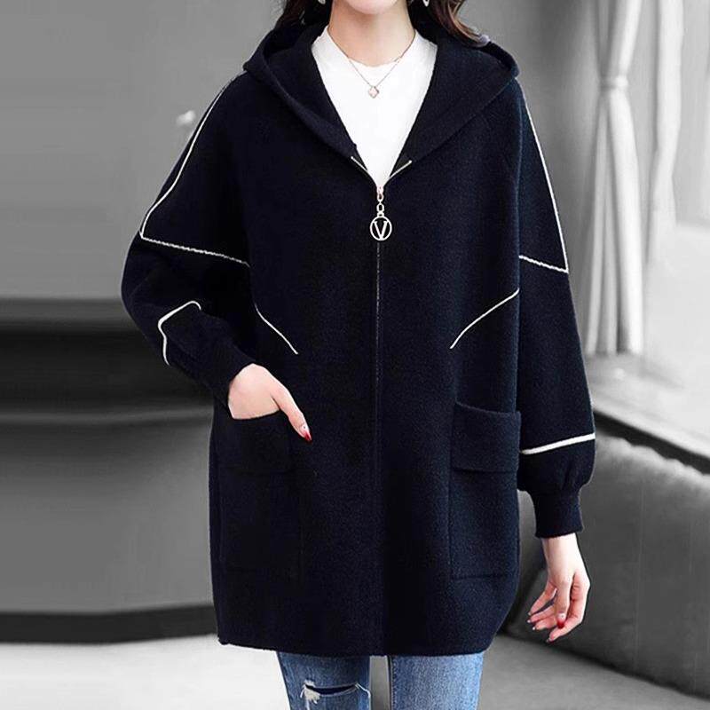 秋冬连帽羊绒大衣女中年妈妈2025春秋新款加大码胖mm双面毛呢外套