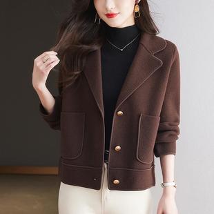 西装领短款毛呢外套女春秋小个子2025秋季新款爆款高级感羊绒上衣