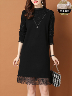 针织打底衫女秋冬季2025年新款中长款配大衣的内搭连衣裙毛衣裙