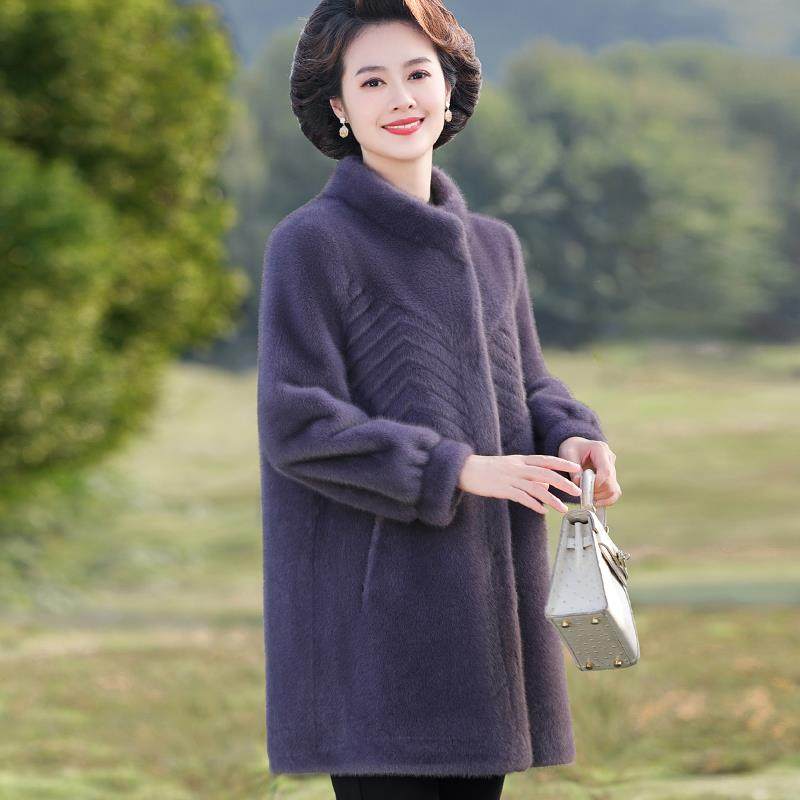 中年妈妈冬装皮草外套洋气高贵貂绒衣服中老年女装厚皮毛一体大衣,女装/女士精品,中老年女装,淘宝优惠券,粉丝福利购,淘宝优惠卷