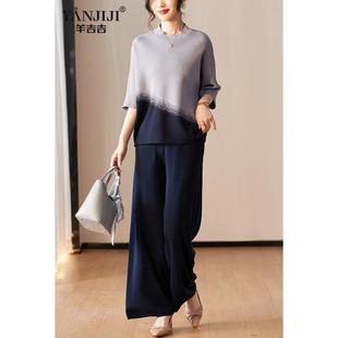 运动服2025新款 中老年女装 春秋季 薄款 冰丝两件套 妈妈秋装 大码 套装