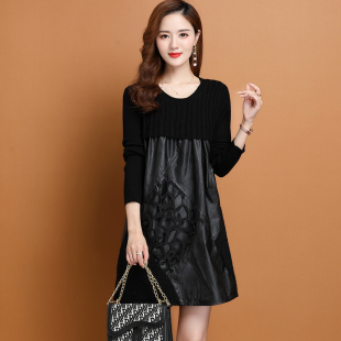 小个子毛衣连衣裙女中长款秋冬2025新款时尚遮屁股针织打底裙洋气