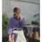 初秋女套装2022新款时尚韩版学院风撞色V领毛衣+条纹衬衫两件套潮轮播图3