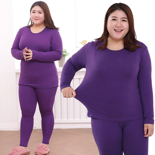 秋衣秋裤女特大码200斤肥胖弹力