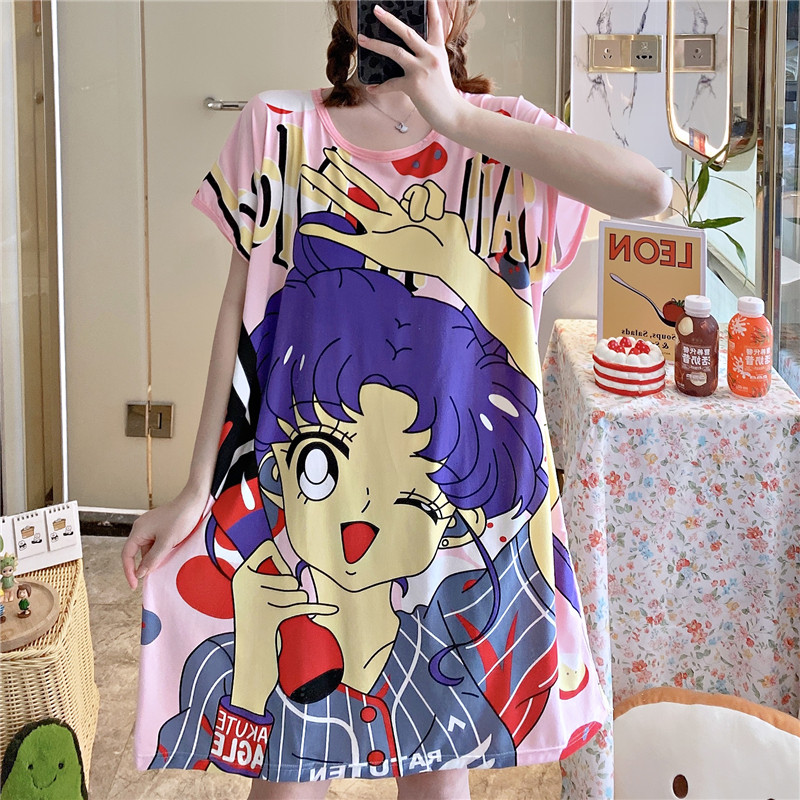 外贸长期有货东南亚MadeinChina中国制造睡衣女夏季短袖睡裙夏天