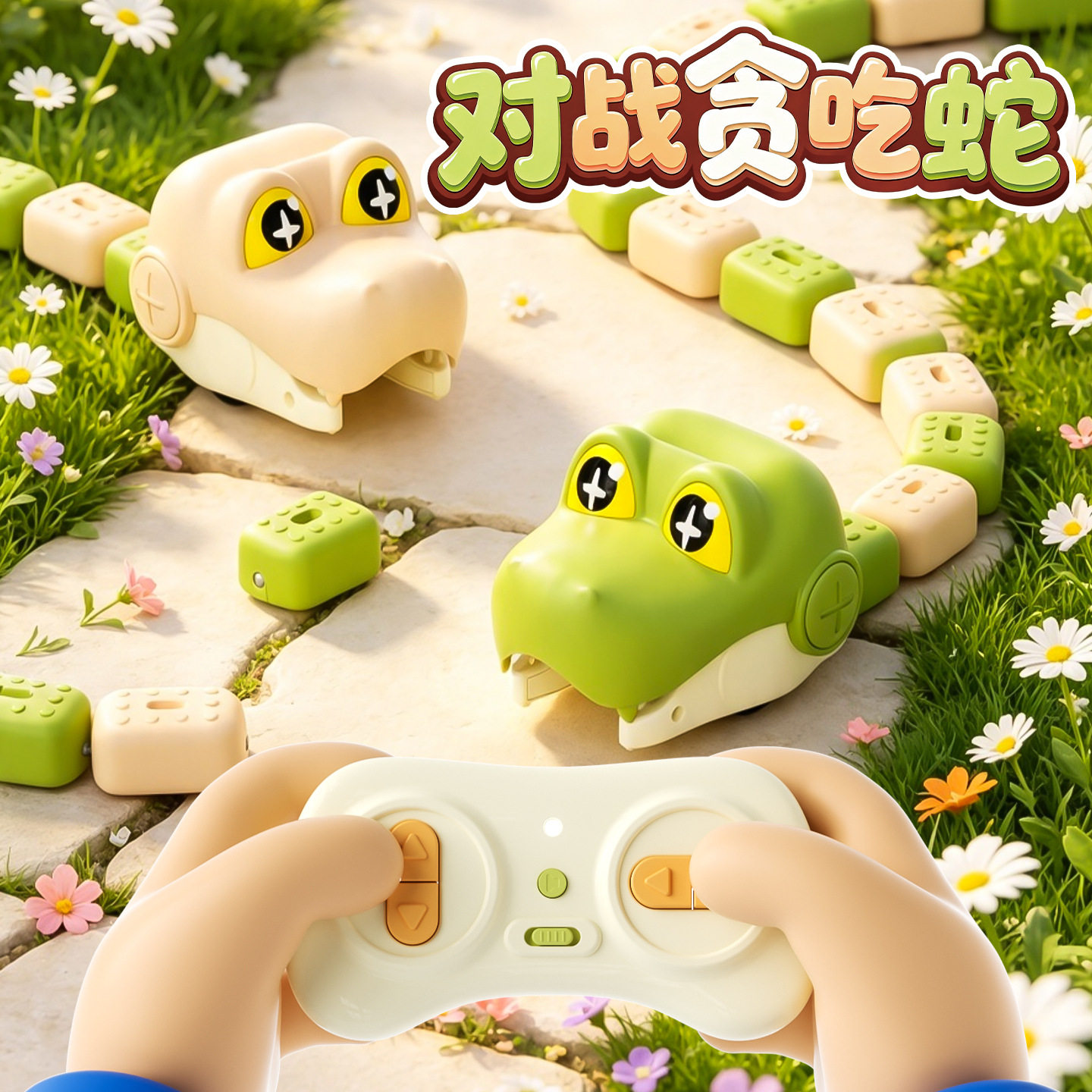 磁力贪吃蛇遥控电动火车益智对战