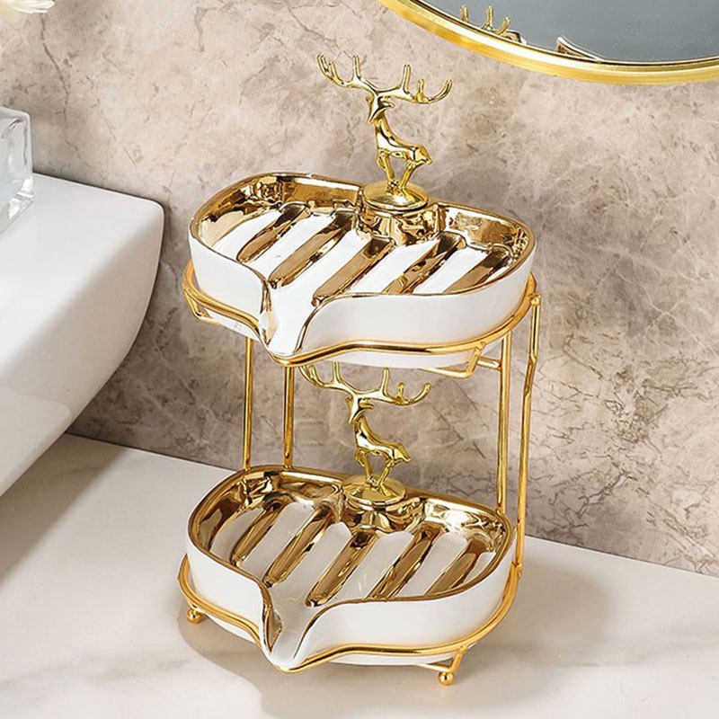 肥皂盒免打孔吸盘壁挂式创意双层