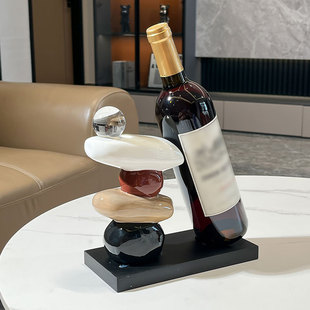 创意石来运转酒托玄关餐边柜红酒架摆件家居客厅酒柜电视柜装 饰品