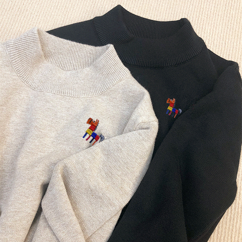 秋冬亲子半高领针织衫