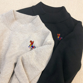 儿童毛衣套头针织衫 秋冬打底上衣中大童保暖男女孩亲子半高领长袖