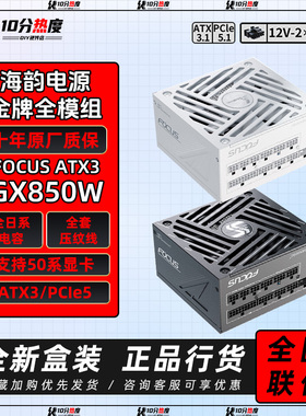 海韵FOCUS GX650 GX750 GX850 GX1000W ATX3.0峰睿金牌全模组电源