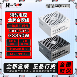 海韵FOCUS GX650 GX750 GX850 GX1000W ATX3.0峰睿金牌全模组电源