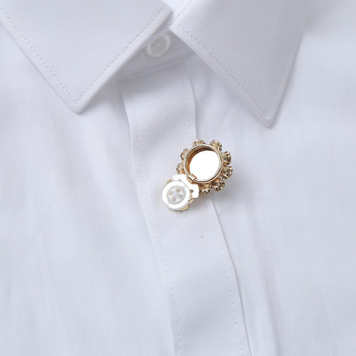 欧美跨境水钻袖口装饰扣衬衫精致百搭显气质领扣时尚服装衣饰批发