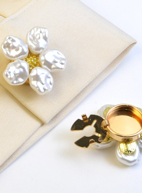 button cover 合金珍珠水钻衬衣袖扣纽扣盖花朵领扣钻饰扣纽扣套