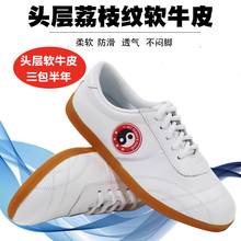 乔尚太极鞋女春夏季男真皮加厚牛筋底武术透气太极拳练功竞赛鞋