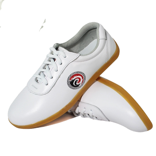 乔尚太极鞋女春秋武术鞋男加厚软牛筋底真皮透气太极拳练功鞋不臭