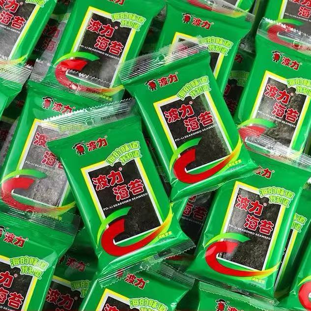 波力海苔原味1.5g即食拌饭海苔寿司脆片儿童休闲办公室小零食