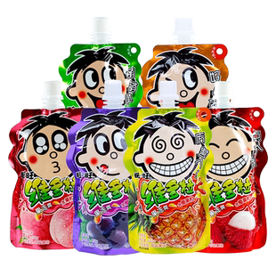 旺旺维多粒150g*5袋桃菠萝荔枝果味果冻果粒儿童可吸冻休闲零食品