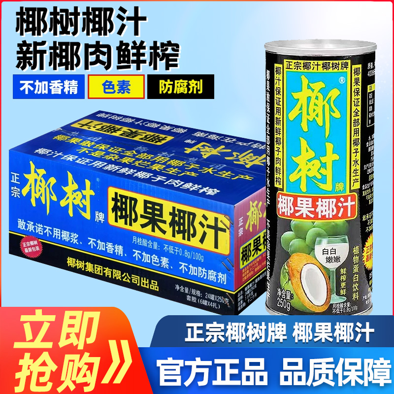 椰树牌果肉椰汁250ml*24罐