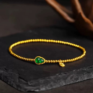 金店同款沙金仿真金葫芦福牌手链女款轻奢高级感手串送女友礼物