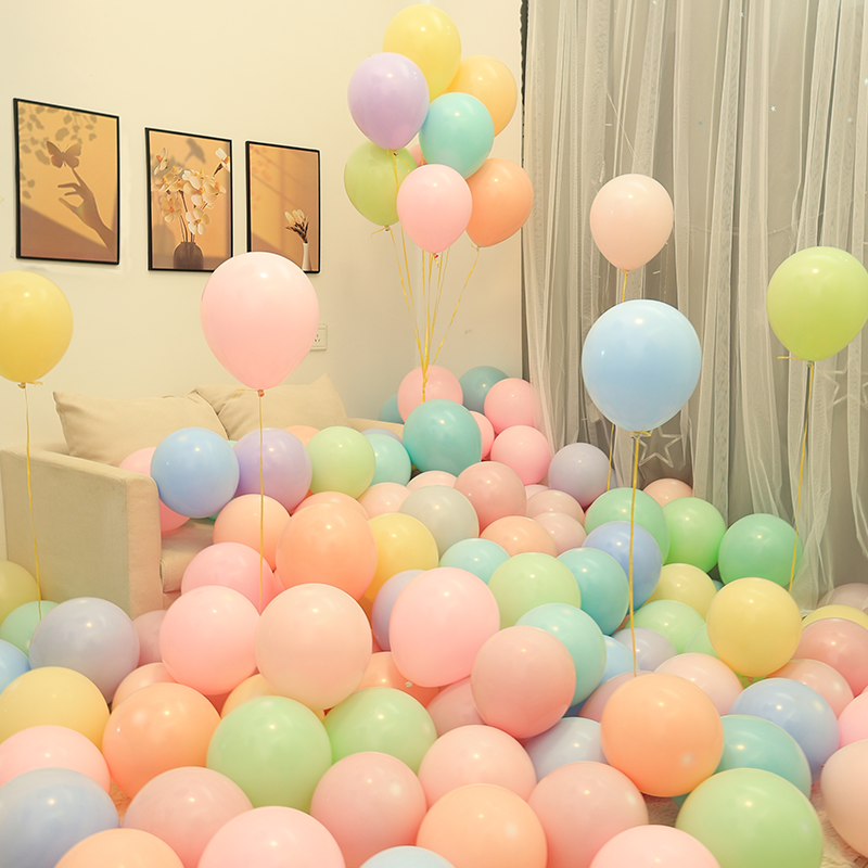 马卡龙气球装饰结婚婚房