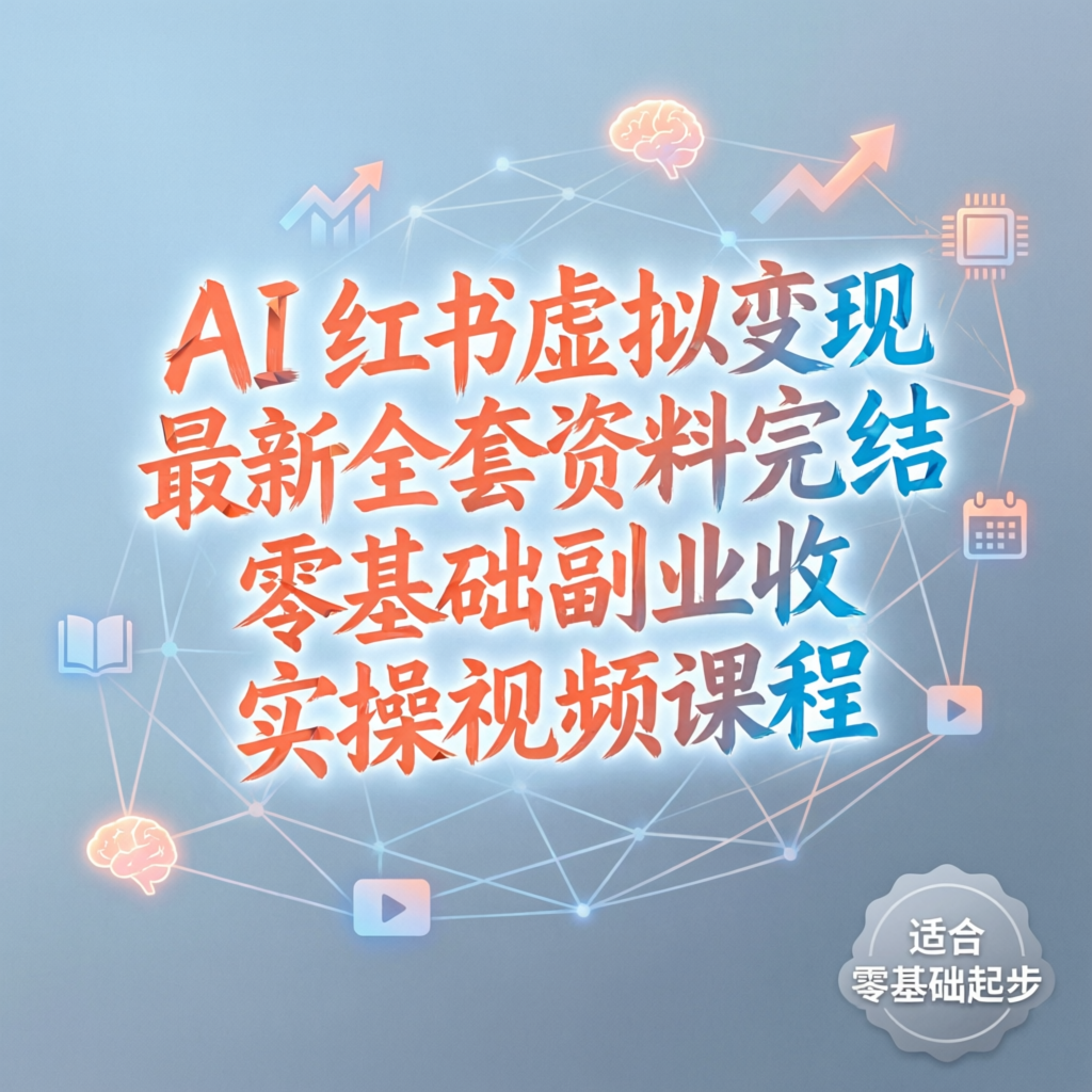AI 红书虚拟变现最新全套资料完结零基础副业收实操视频课程