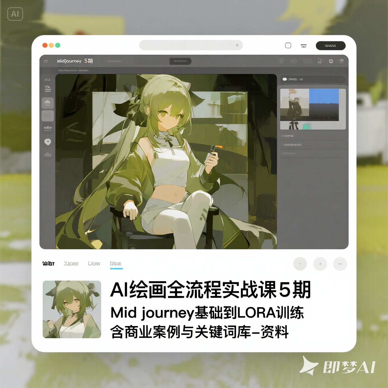 AI绘画全流程实战课5期Midjourney基础到LORA训练课程资料教程