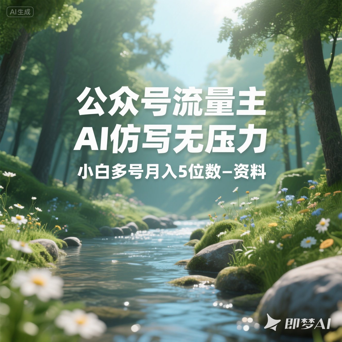 公众号流量主AI仿写轻松小白多号月入五位数资料课程教程课件
