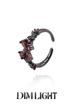 锆石蝴蝶戒指女学生党暗黑风开口戒小众设计高级感个性指环